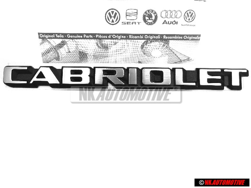 VW Original CABRIOLET Trasero Rotulo Insignia Emblema - 155853687F GX2