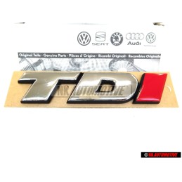 VW Original TDI Trasero Rotulo Insignia Emblema Cromo Rojo - 7D0853675C EQW