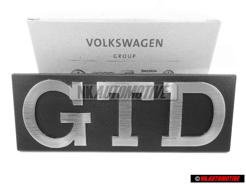 VW Original GTD Frente Rotulo Insignia Emblema Plata Cepillada - 171853679D