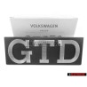 VW Original GTD Frente Rotulo Insignia Emblema Plata Cepillada - 171853679D