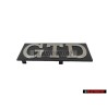VW Original GTD Frente Rotulo Insignia Emblema Plata Cepillada - 171853679D