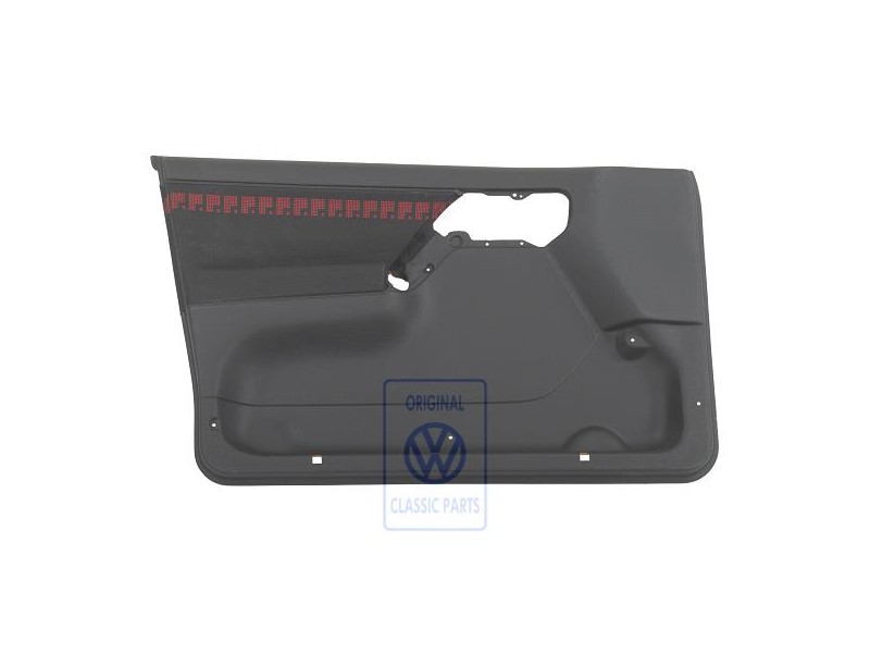 VW Original Revestimiento Puerta (Tela) Negro/Rojo - 1H4867011BKENB