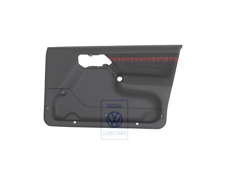 VW Original Revestimiento Puerta (Tela) Negro/Rojo - 1H4867012BHENB