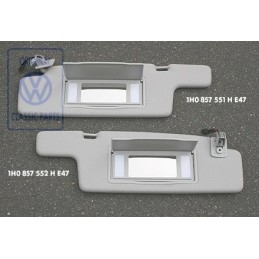 VW Original Parasol Con Espejo Iluminado Y Tapa Azul Gris - 1H0857551H E47