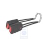 VW Original Cierre De Cinturon Doble Negro Satinado/Rojo Fuego - 1H0857739A FCN