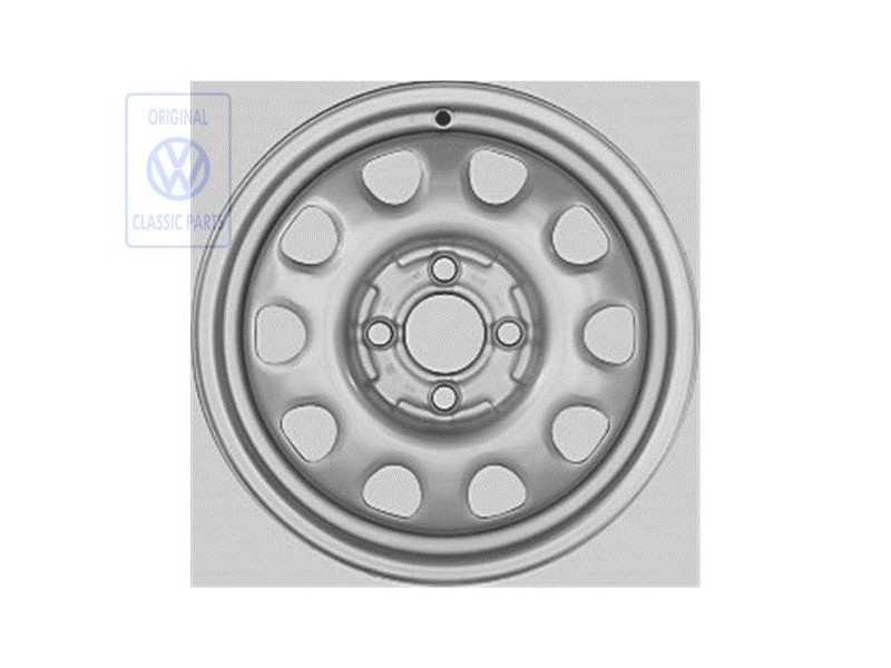 VW Original Llanta De Acero Color Cromo - 1H0601025P 091
