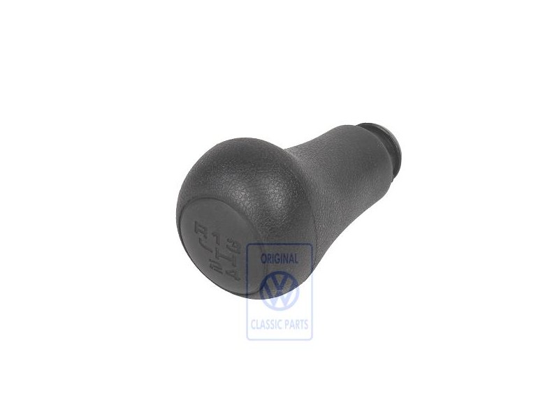 VW Original Pomo Palanca Camb.(Cuero Art.) Negro Satinado - 1H0711141 01C