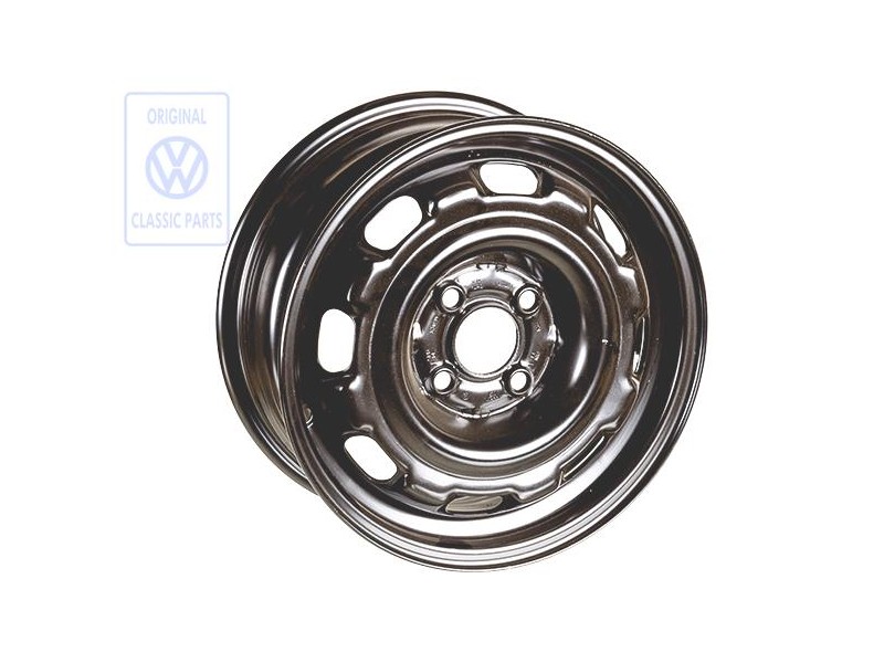 VW Original Llanta De Acero Negro Rally - 1HM601025 03C