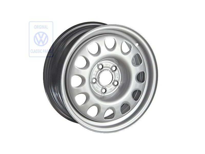 VW Original Llanta De Acero Color Cromo - 3A0601027 091
