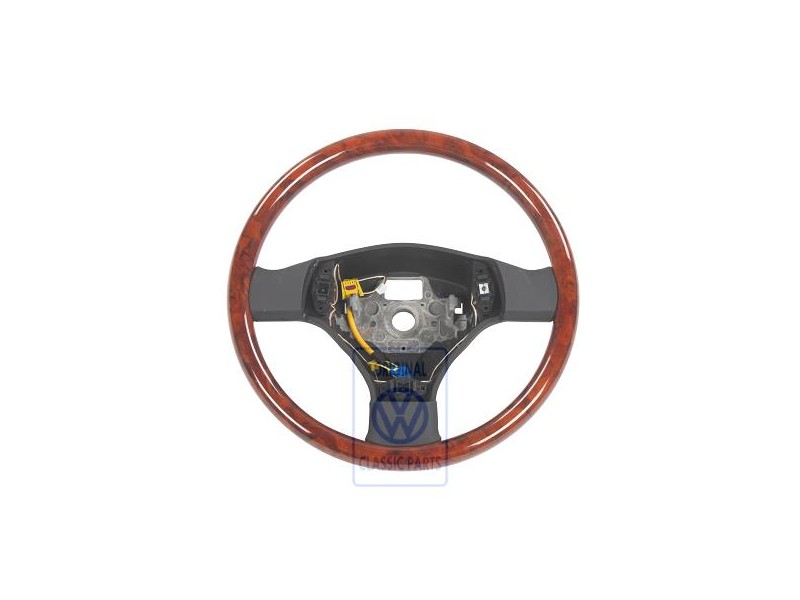 VW Original Volante Deportivo (Madera) Color Raiz Nogal - 1J0419091BP2WE