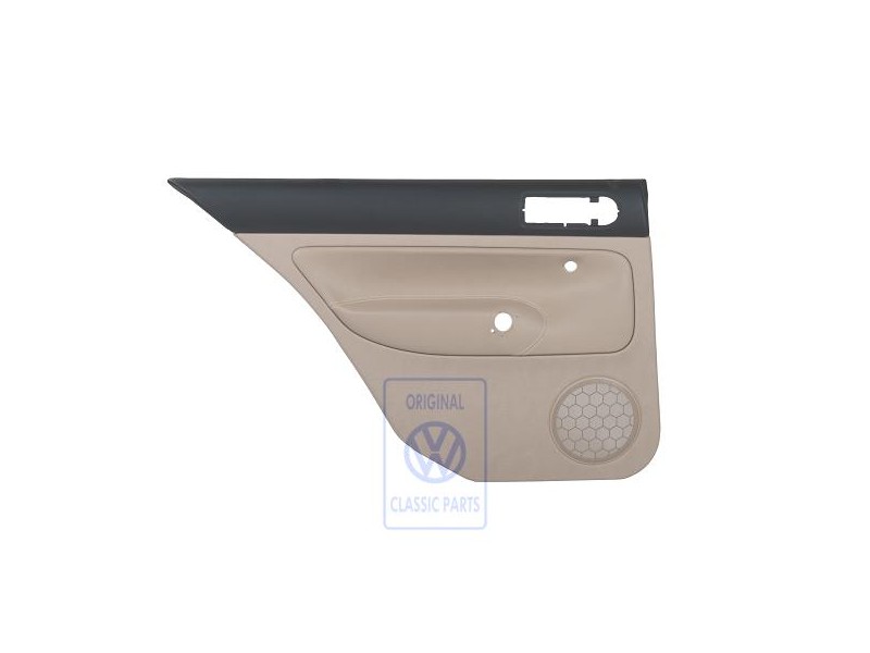 VW Original Panel De Puerta (Cuero) Negro/Beige Claro - 1J6867211BPLKY