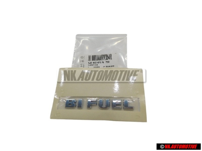 VW Original BI FUEL Trasero Rotulo Insignia Emblema Cromo - 1J0853675N 739