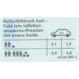 VW Original Adhesivo P. Presion Neumaticos - 1J0010292J