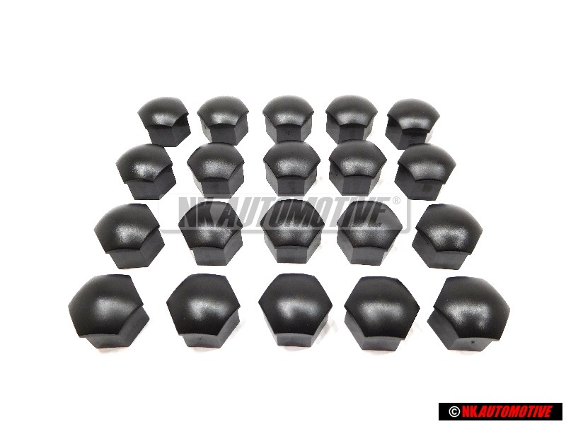 20x VW Original Capuchon P. Tornillo Rueda Negro Satinado - 321601173A 01C