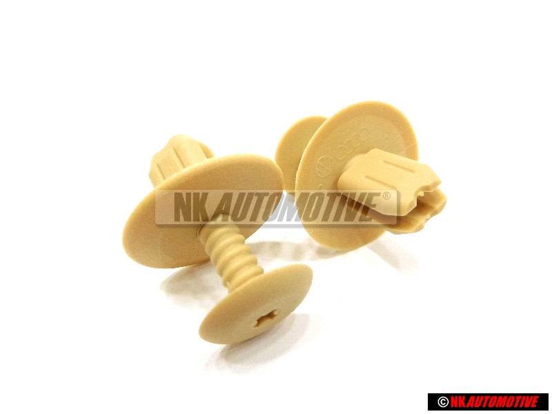 2x VW Original Clip Beige Sol - 1H0867199A 7H7