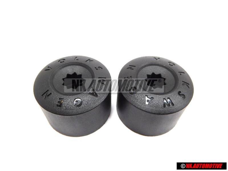 2x VW Original Capuchon P. Tornillo Rueda Negro Satinado - 3C0601173 9B9
