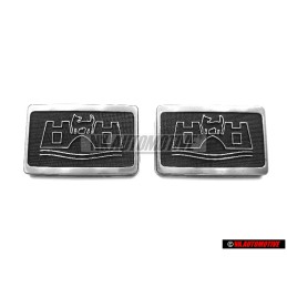 2x VW Original Embellecedor Con Emblema Negro Satinado/Cromado - 165853688A GX2