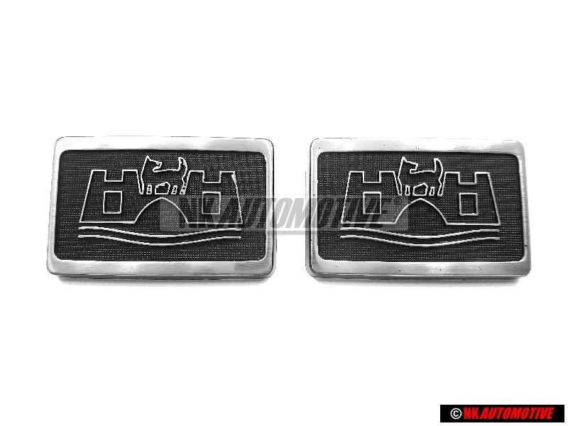 2x VW Original Embellecedor Con Emblema Negro Satinado/Cromado - 165853688A GX2