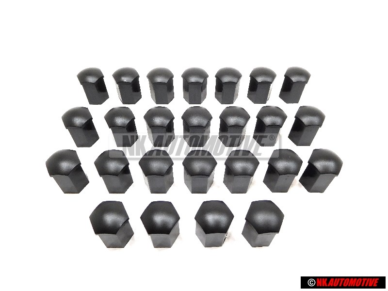 25x VW Original Capuchon P. Tornillo Rueda Negro Satinado - 867601173 01C
