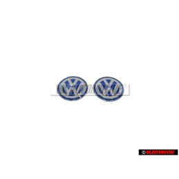 2x VW Original Simbolo VW Plata Brillante/Azul/Blanco - 3B0837891 09Z