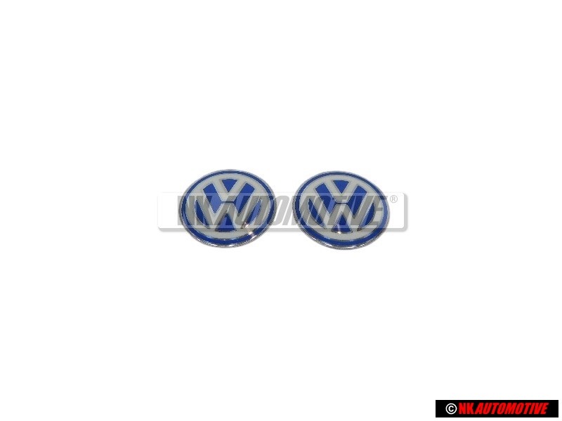 2x VW Original Simbolo VW Plata Brillante/Azul/Blanco - 3B0837891 09Z