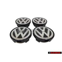4x VW Original Tapacubos Colores Cromados/Negro - 7D0601165 BXF