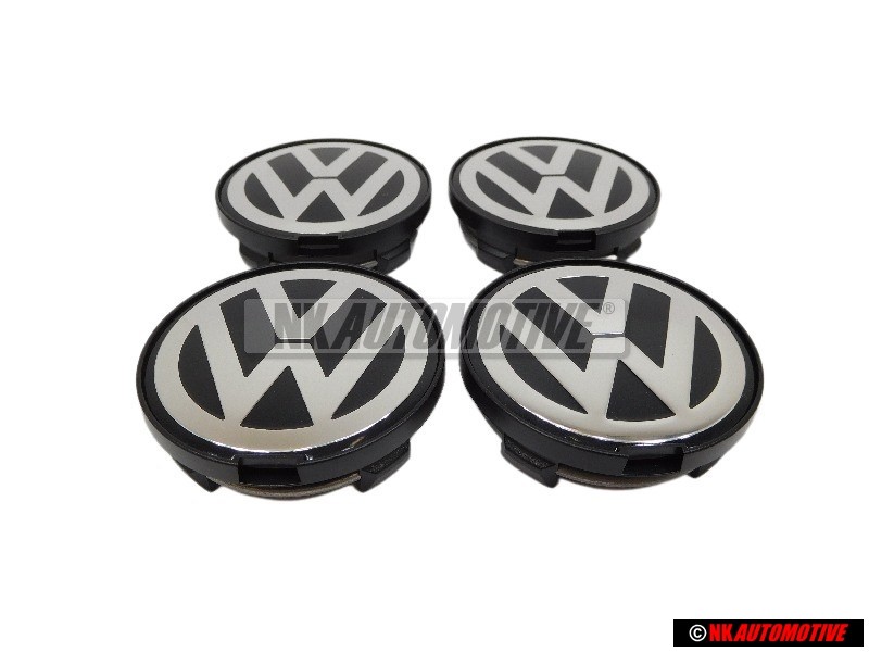 4x VW Original Tapacubos Colores Cromados/Negro - 7D0601165 BXF