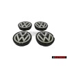 4x VW Original Tapa Protectora Colores Cromados/Negro - 6N0601171 BXF