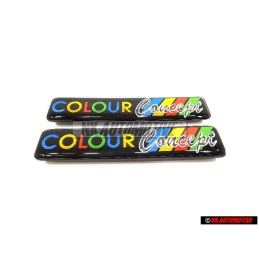 2x VW Original Embellecedor Negro/Azul/Rojo/Amarillo - 1H6853714G Z39