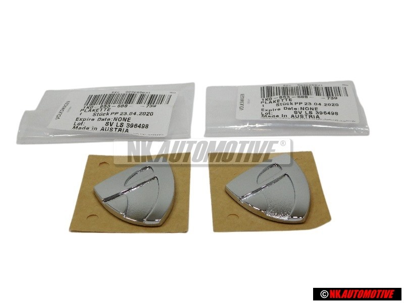 2x VW Original Placa (Autoadhesiva) Cromo - 1K0853688 739