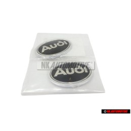 2x Audi Original Simbolo Audi Negro Satinado/Cromo - 895853621A 01C