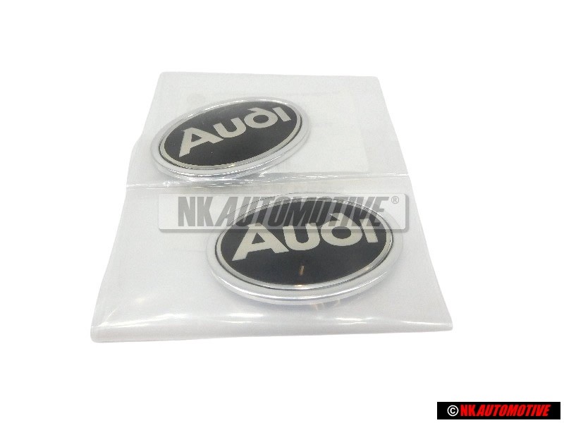 2x Audi Original Simbolo Audi Negro Satinado/Cromo - 895853621A 01C
