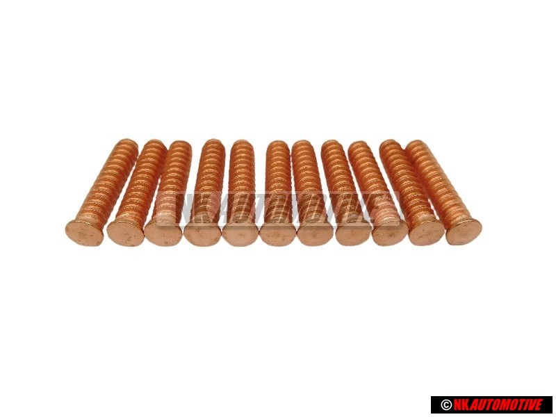 11x VW Original Espiga Soldadura - N 90231601