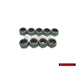 9x VW Original Tuerca Hexag., Autoblocante - N 01118312