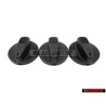 3x VW Original Boton Negro Satinado - 1H0819129 01C