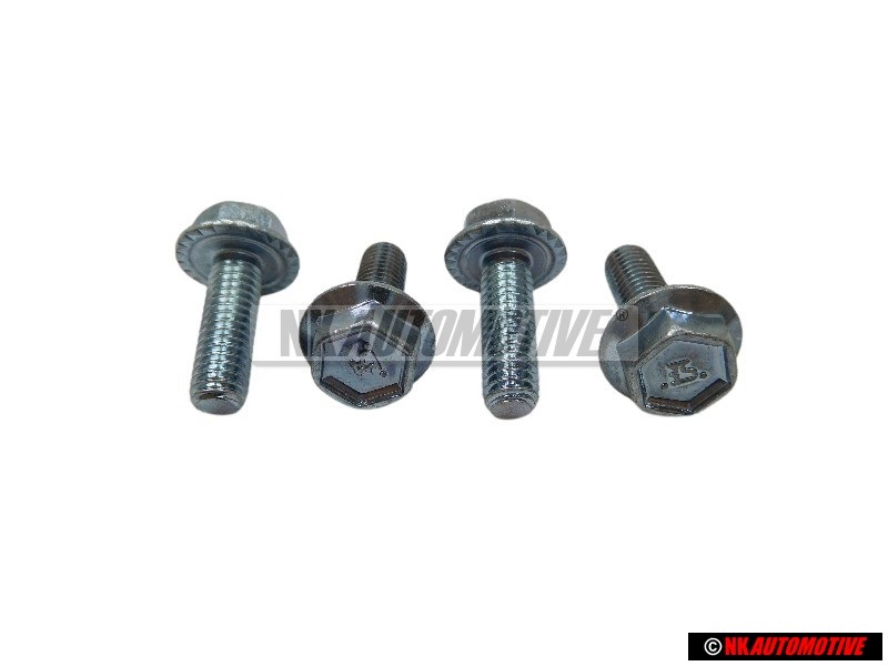 4x VW Original Tornillo Hexagonal Con Collar, Autoblocante - N 0143441