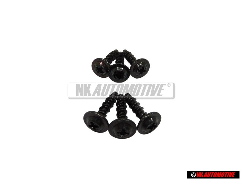 6x VW Original Tornillo Cabeza Ranurada Plast - 433862195