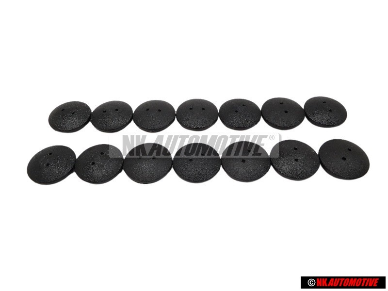 14x VW Original Boton Presion Negro Satinado - N 9009360101C