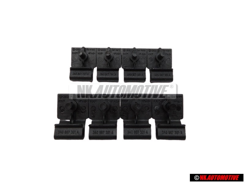 8x VW Original Soporte Negro Satinado - 3A0867301 01C
