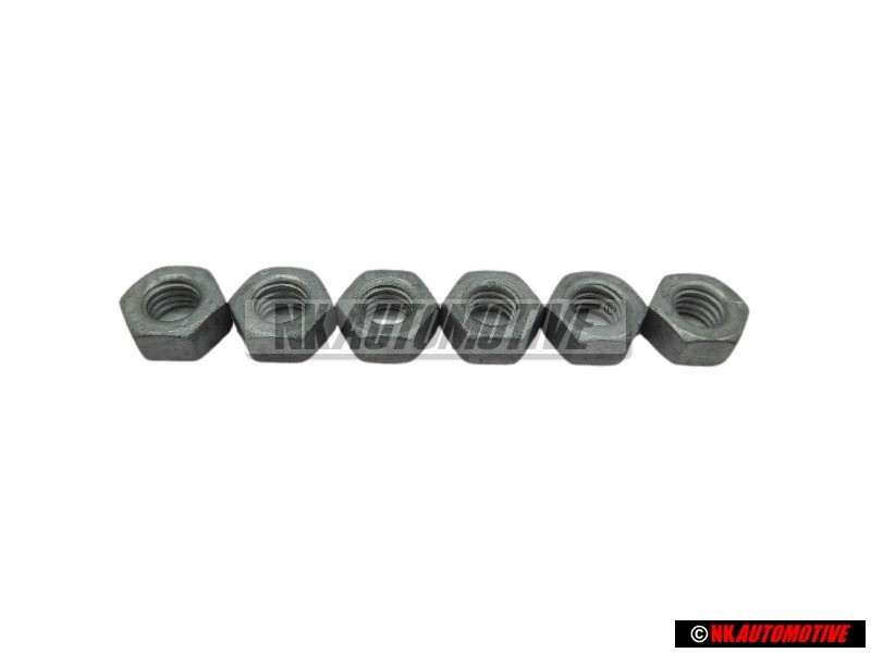 6x VW Original Tuerca Hexagonal - N 01100636
