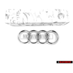 Audi Original Anillos Frente Simbolo Insignia Emblema Cromo - 4D0853605