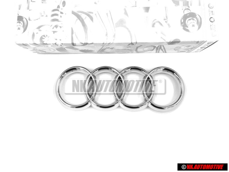 Audi Original Anillos Frente Simbolo Insignia Emblema Cromo - 4D0853605