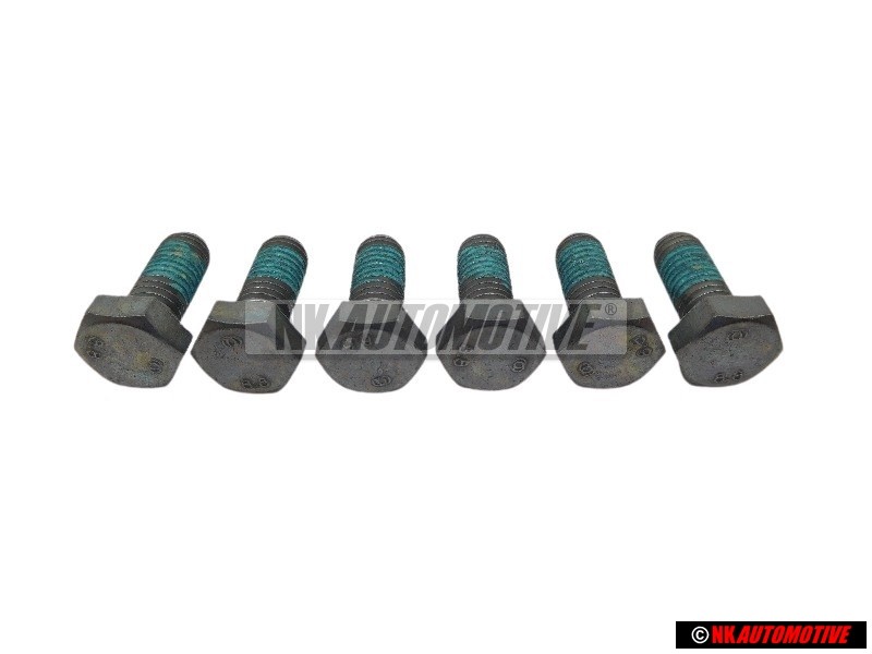 6x VW Original Tornillo Hexagonal, Autoblocante - N 01024041