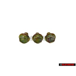 3x VW Original Tornillo Hexagonal Con Collar, Autoblocante - N 0143401