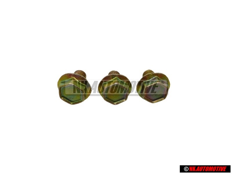 3x VW Original Tornillo Hexagonal Con Collar, Autoblocante - N 0143401