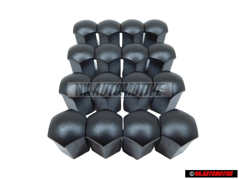 16x VW Original Capuchon P. Tornillo Rueda Negro Satinado - 867601173 01C