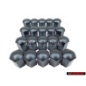 20x VW Original Capuchon P. Tornillo Rueda Negro Satinado - 867601173 01C