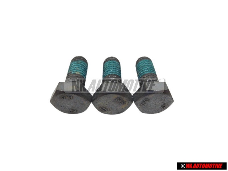 3x VW Original Tornillo Hexagonal, Autoblocante - N 01024041