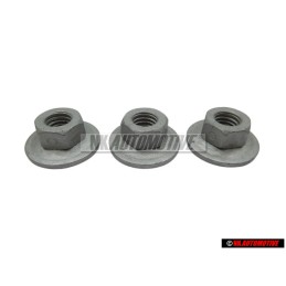 3x VW Original Tuerca De Collar Hexagonal, Autoasegurante - N 90908301