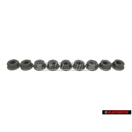 9x VW Original Tuerca De Collar Hexagonal, Autoasegurante - N 90226404